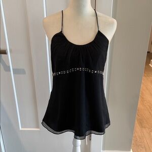 Express Black Beaded Halter Cami